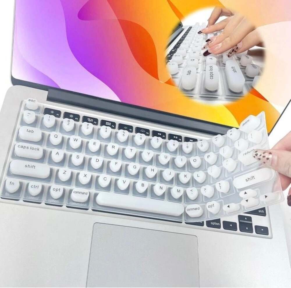 Keyboard Cover for Long Nails, Silicone 3D Raised Keyboard Cover MacBook Pro/Air